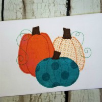 Pumpkin Cluster Machine Applique Design - Triple Stitch